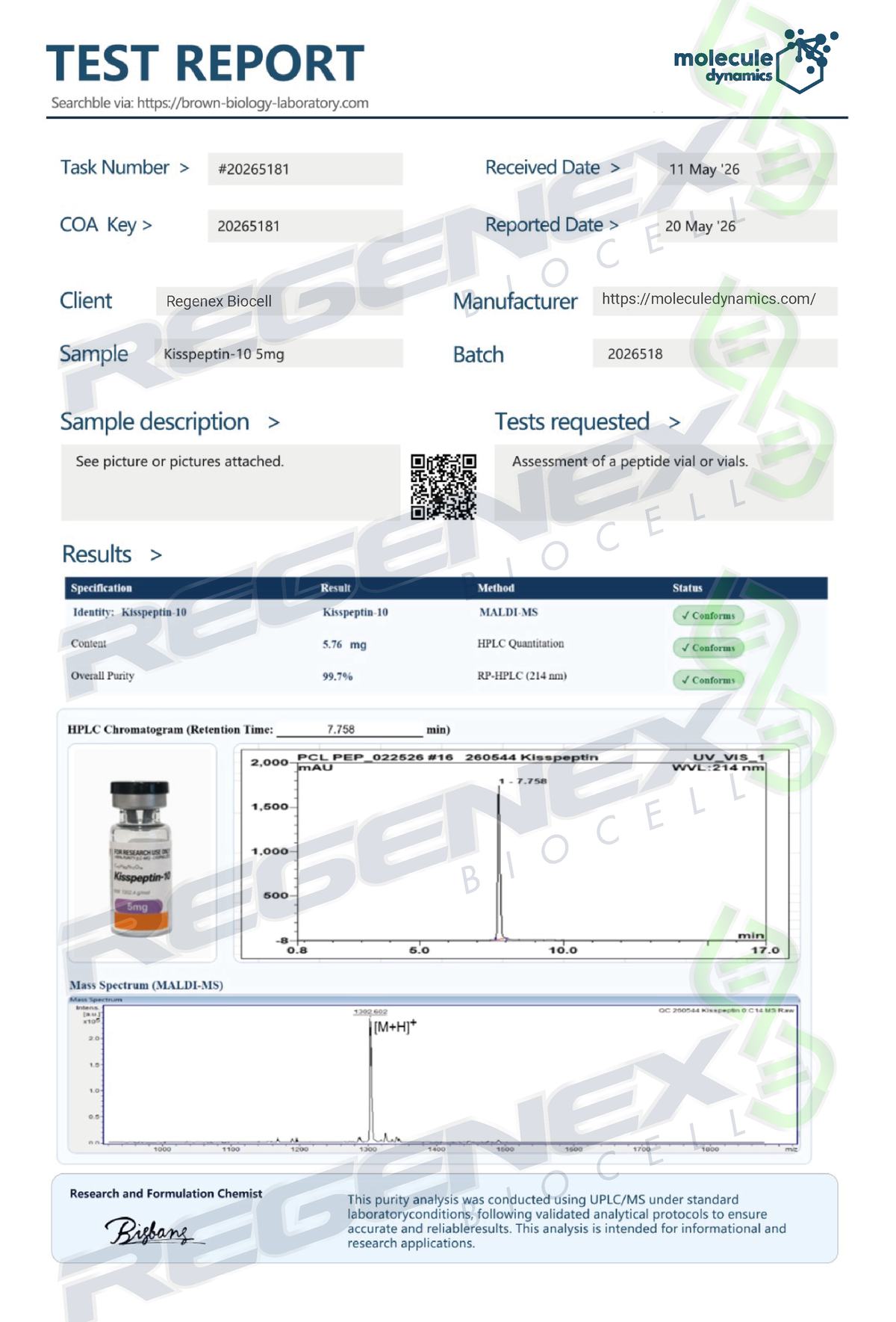 KissPeptin-10 5mg